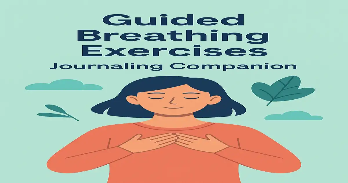 Guided breathing exercises journaling companion cover with aurora tones